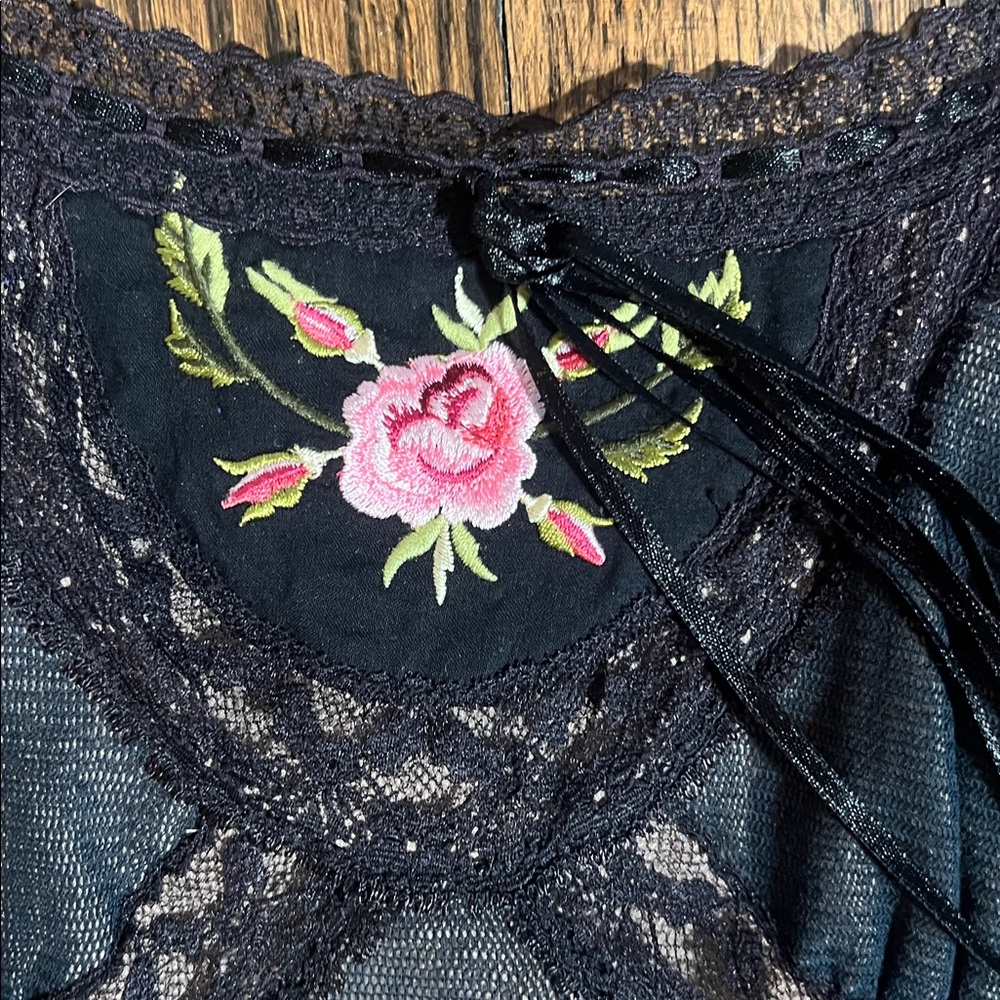 RARE VINTAGE BETSEY JOHNSON FLORAL RIBBON MIDI DRESS XS S 2 4 - Picture 3 of 10